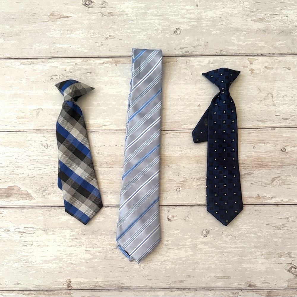 Boys Clip On Ties Bow Ties Formal Wear Children’s Set of 3
